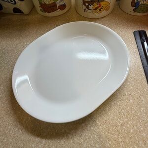 Corelle White Dinnerware Set Minimalist Design Oval Platter